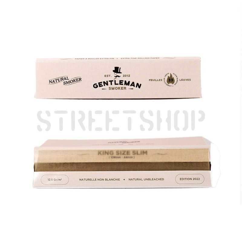 Boîte de 50 carnets de feuilles King Size Slim Natural Smoker - Gentleman Smoker