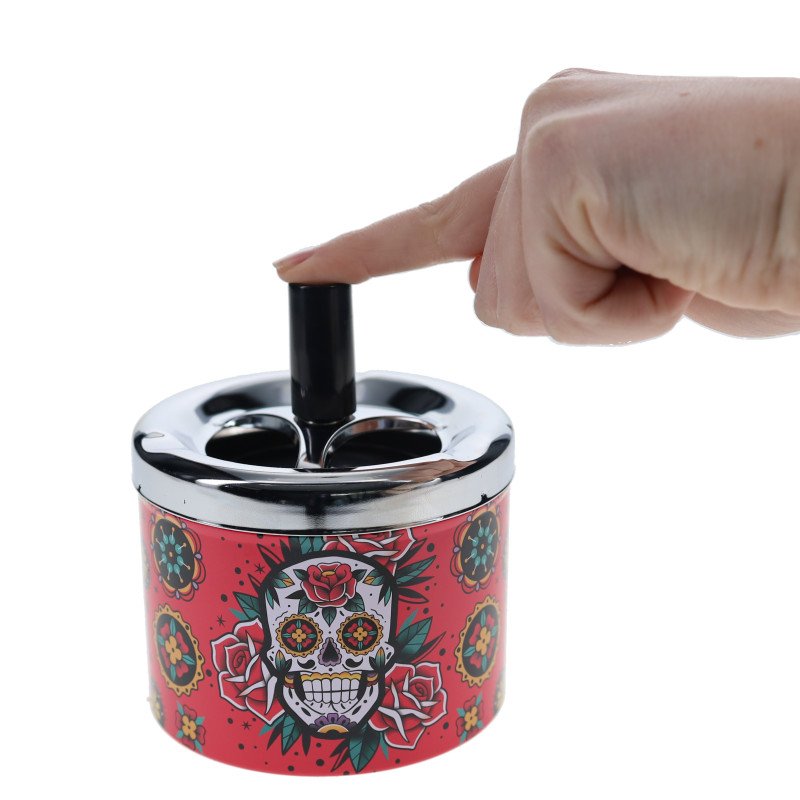 Cendrier Poussoir Métal "Calavera" – Champ High