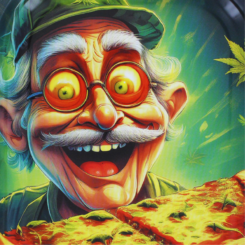 Plateau Métal Weed N'Pizza - Beuz : Le Plateau de Roulage pour tes Sessions Chill
